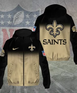 custom windbreaker jacket black gold gradient saints