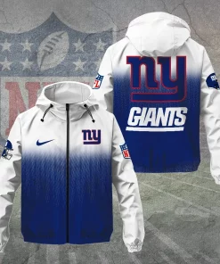custom windbreaker jacket blue white gradient giants