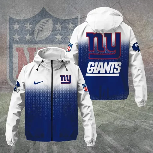 custom windbreaker jacket blue white gradient giants