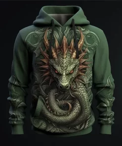 green 3d dragon hoodie