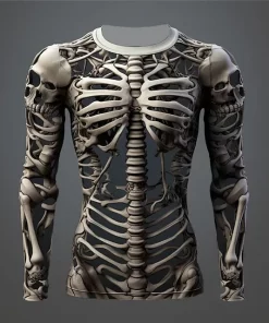 halloween 3d skeleton long sleeve shirt 1