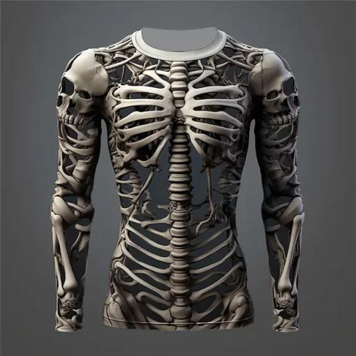 halloween 3d skeleton long sleeve shirt 1