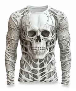 halloween 3d skull long sleeve shirt