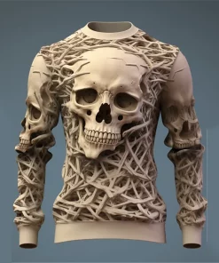 halloween 3d skull sweatshirts 1