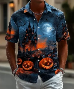 halloween pumpkin 3d short sleeve shirt 1
