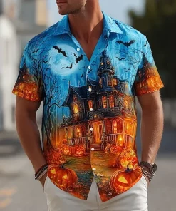 halloween pumpkin 3d short sleeve shirt 3