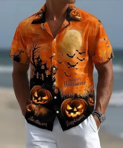 halloween pumpkin 3d short sleeve shirt 4