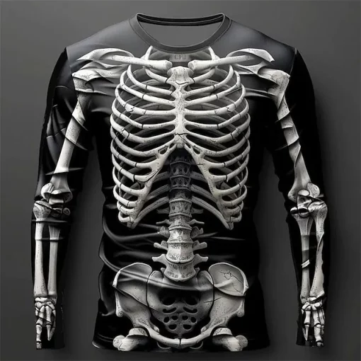 halloween skeleton 3d long sleeve shirt 1