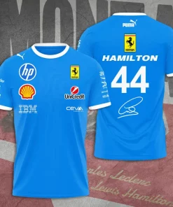 hamilton 44 ferrari 3d collection blue hoodie tshirt polo 1