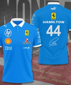 hamilton 44 ferrari 3d collection blue hoodie tshirt polo 2