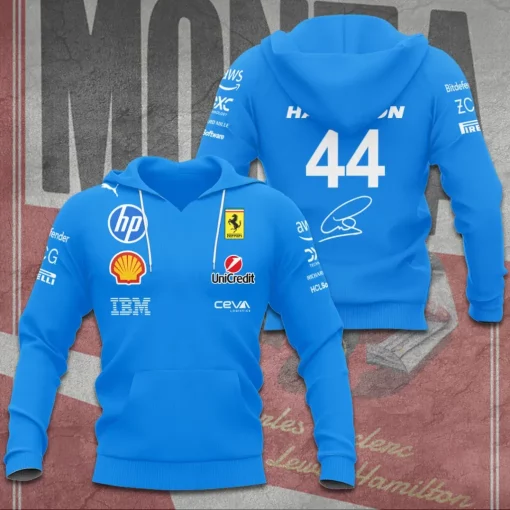hamilton 44 ferrari 3d collection blue hoodie tshirt polo 3