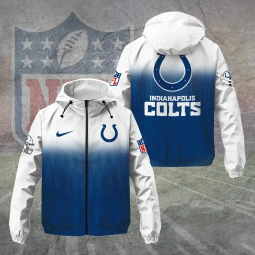 indianapolis colts custom windbreaker blue white