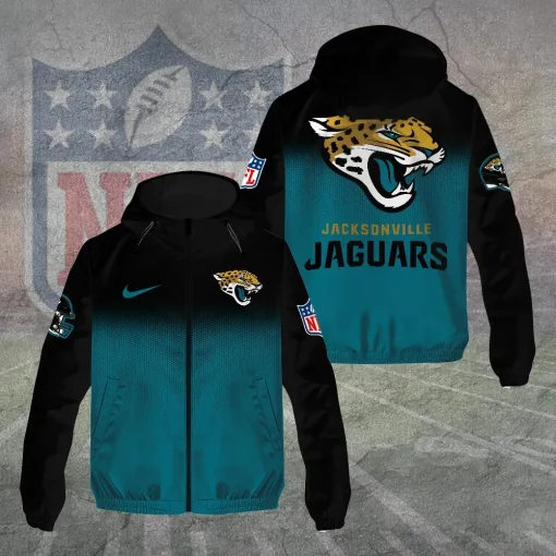 jacksonville jaguars custom windbreaker teal black