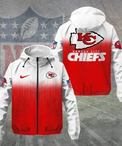 kansas city chiefs custom windbreaker red white