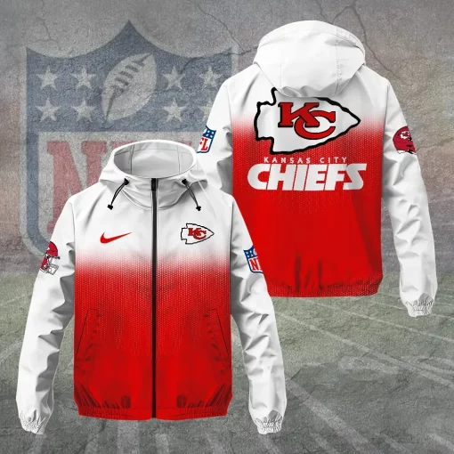 kansas city chiefs custom windbreaker red white