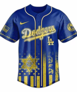 los angeles dodgers jewish heritage 3d baseball jersey joggers cap 2