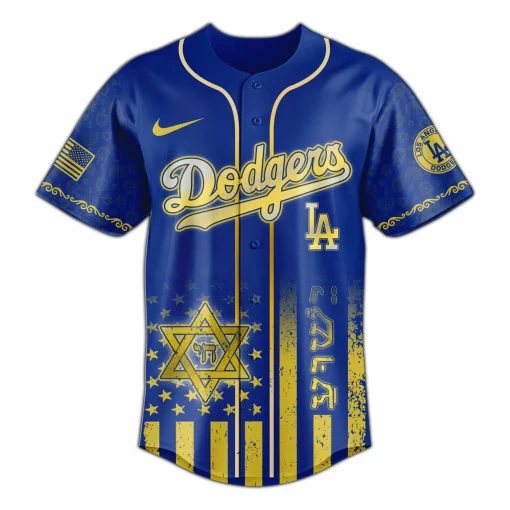 los angeles dodgers jewish heritage 3d baseball jersey joggers cap 2