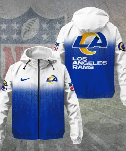 los angeles rams custom windbreaker royal blue white