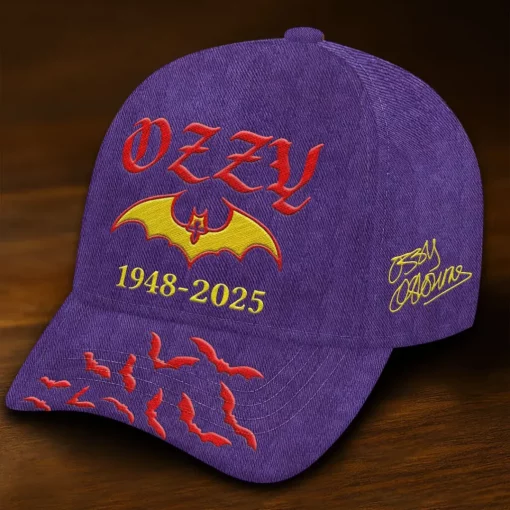 ozzy osbourne 3d cap purple red tribute 1
