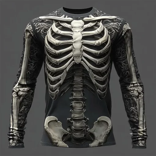 skeleton halloween long sleeve shirt