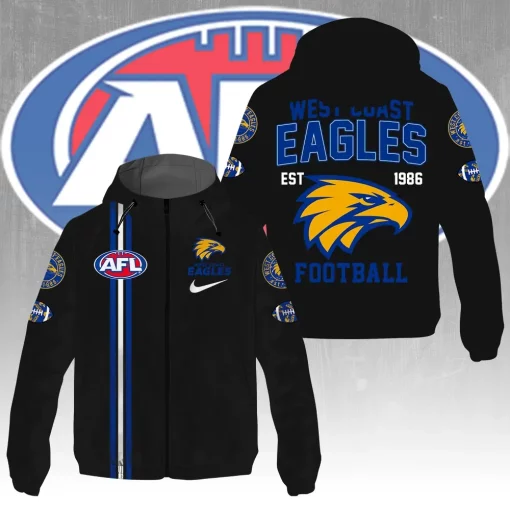 west coast eagles custom windbreaker jacket