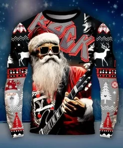 black red rock santa christmas sweatshirt