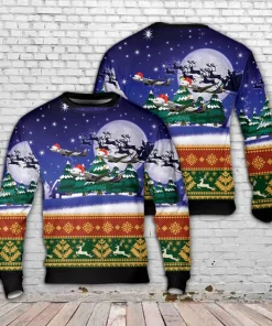 blue 3d santa sleigh christmas sweater