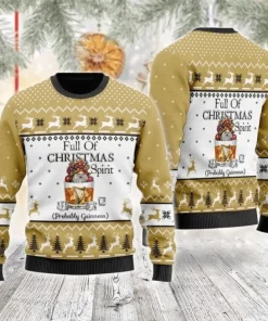 gold white full of christmas spirit sweater