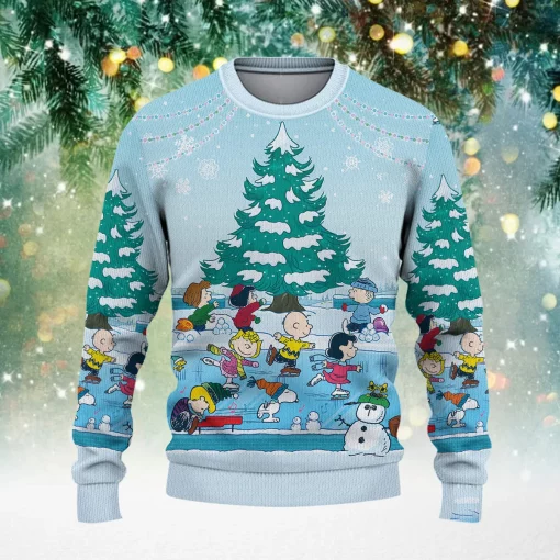 light blue christmas sweater 3d holiday scene 1