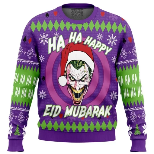 purple joker christmas 3d sweater