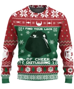 red green darth vader christmas sweater