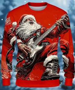 red santa rock christmas sweatshirt