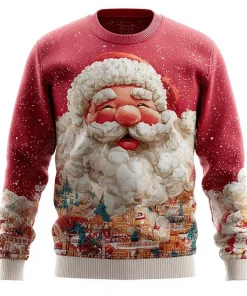 red santa wonderland 3d christmas sweater